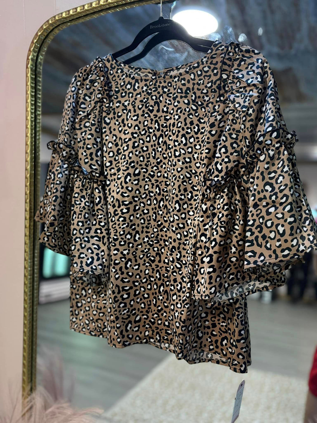 Leopard silk top