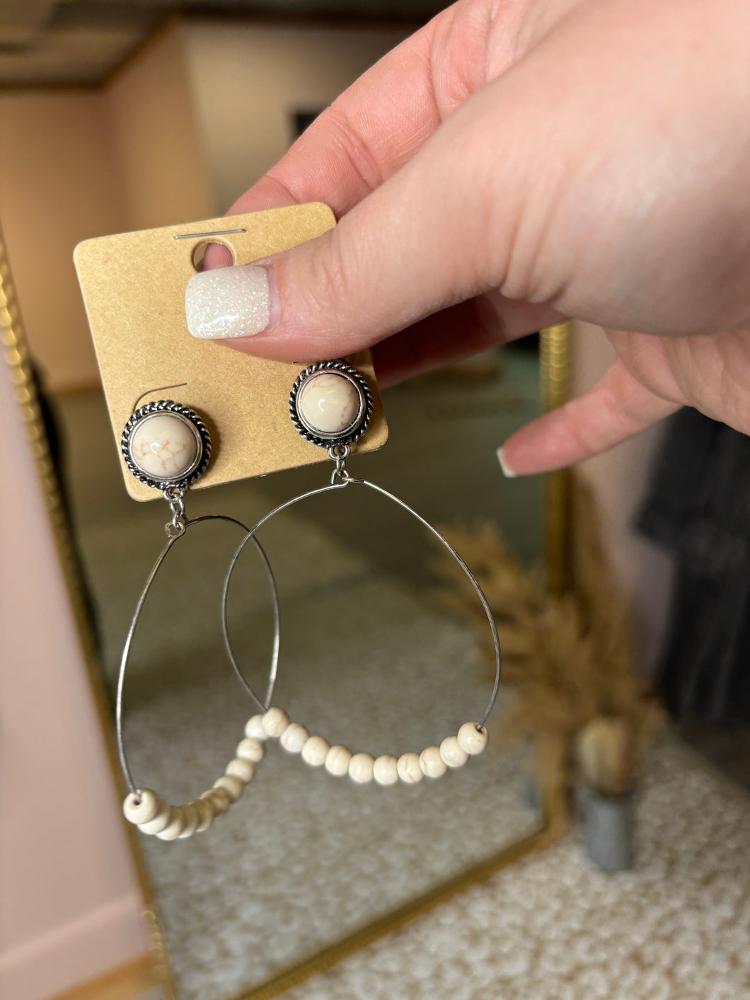 White stone hoops