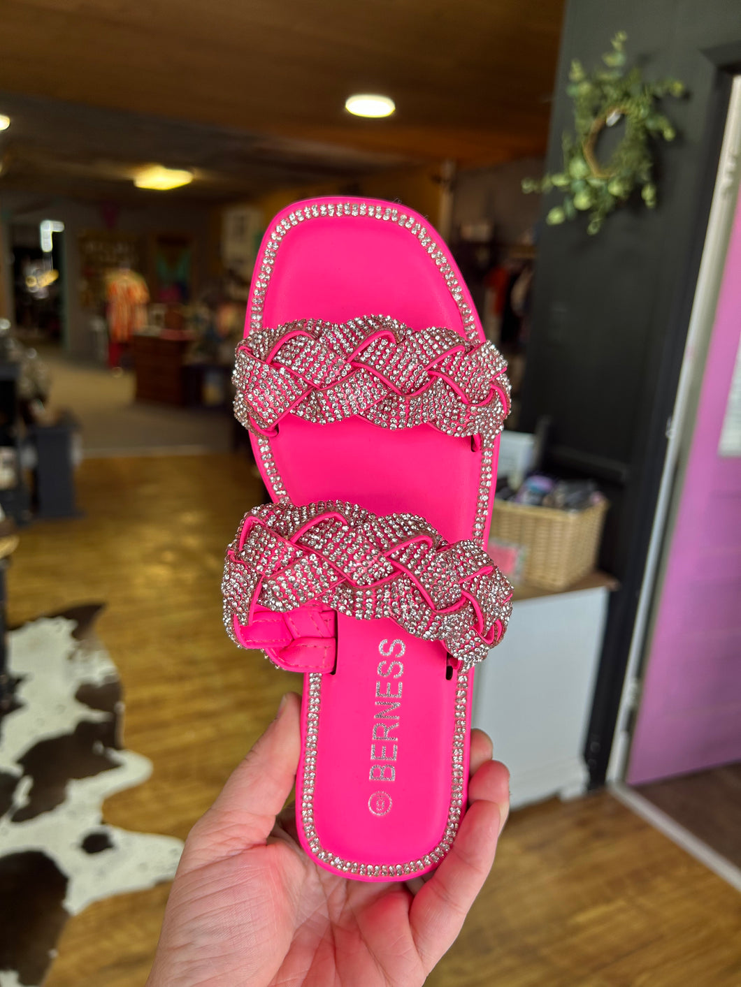 Pink discount rhinestone sandals