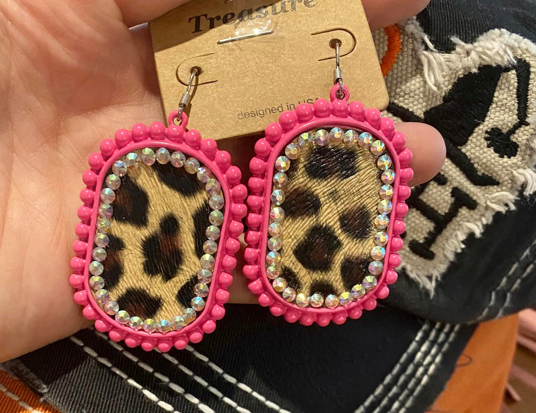 Leopard Bling Earring